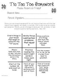 But i am trying to create a unit that is versatile for all grades to use. Kindergarten Tic Tac Toe Homework Worksheets Tpt