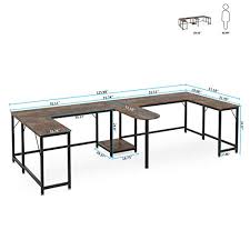 9.75 x 10 x 1 side walls dimensions: Tribesigns 126 Inch Double Computer Desk Extra Long Two Person Desk Large Office Desk Writing Table Computer Workstation With Printer Stand Shelf And Tower Storage For Home Office Pricepulse