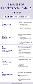 7 Rules For Professional Emails In English Business English Skills Ledarskap Sprak Utbildning