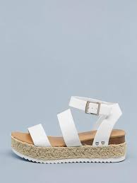 Profitez des avantages de l'eshop eram : Chaussures Compensees Blanc Blanche Boheme Mode En Ligne Shein France