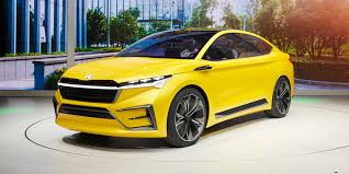 Skoda Debuts All Electric Vision Iv Concept Electrek Skoda Electric Crossover Vw Passat