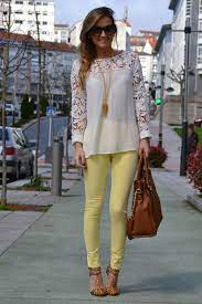 Amarillo Pantalones De Moda Moda Moda Estilo