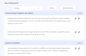 resume bullet point builder write