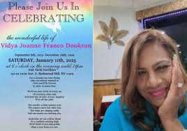 Memorial Service for Vidya Joanne Franco Dookkmram