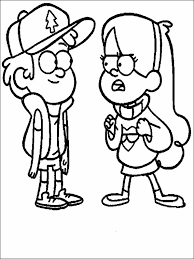 Uncover all the secrets of the city along with dipper and mabel Gravity Falls Colouring 15