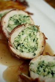 Roulade De Poulet A La Pancetta Rosti De Panais Et Pommes De Terre