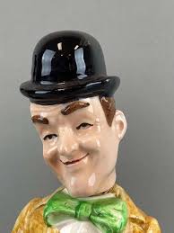 Group of 2 Laurel and Hardy Porcelain Decanters