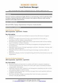 Business Manager Resume Samples Qwikresume