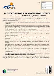 Have you ever had a driver license? Application For A Taxi Operator Licence Driver And Vehicle Agency