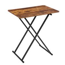 Did you scroll all this way to get facts about espresso wood tray? Amazon Com Hoobro Folding Table Oversize Tv Tray With 3 Adjustable Heights 23 6l X 15 7w Inch Snack Table Laptop Table On Bed Sofa Extra Large Metal Frame In Living Room Bedroom Rustic Brown
