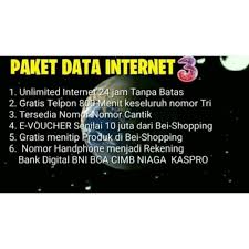 Paket tri unlimited ini dapat digunakan pada jaringan 2g, 3g, maupun 4g. Paket Data Tri 3 Unlimited 24 Jam Tanpa Batas Selama 30 Bulan Shopee Indonesia