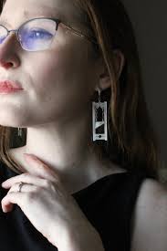 Guillotine Earrings Sterling Silver