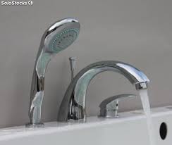 Concetto mitigeur de lavabo trois trous, dn 15 dimension l tête. Mitigeur Baignoire Thermostatique 3 Trous Avec Inverseur Or