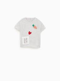 Bunny Applique T Shirt T Shirts Baby Girl 3 Mth 4 Yrs Kids Zara United States Shirts For Girls Baby Shirts Zara