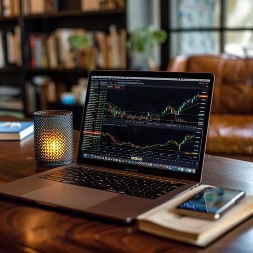 Free Trading laptop setup Image - Laptop, Trading, Finance | Download at StockCake