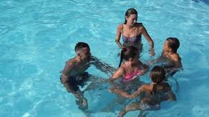 Never play dangerous swimming pool games in a small swimming pool. Beautiful Girls In Bikini Splash Stock Footage Video 100 Royalty Free 7612978 Shutterstock