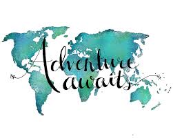 Adventure awaits wall decal | adventure awaits quotes | hand drawn. Adventure Awaits Travel Quote On World Map Digital Art By Michelle Eshleman