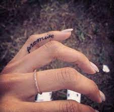 50 Delicate And Tiny Finger Tattoos To Inspire Your First Or Next Body Art Stylist Promise Tattoo Finger Tattoos Words Pinky Promise Tattoo