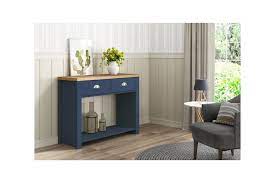Winchester 2 Drawer Console Table In Navy Blue Oak Furnitureinstore About 4% of these are metal tables, 12% are wood tables, and 18% are console tables.