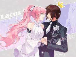 kira yamato, lacus clyne, gundam, gundam seed, gundam seed freedom,  absurdres, highres, 1boy, 1girl, 7sino, black suit, blue eyes, breasts,  brown hair, couple, dress, flower, formal clothes, hair flower, hair  ornament, hetero,