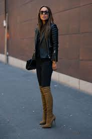 Whether faux or real, motorcycle jacket can be worn in so many ways. Street Style Camel Boots And Leather Coat Luvtolook Virtual Styling