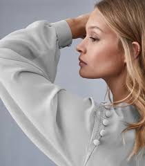 REISS Ruth Button Detail V Neck Dress