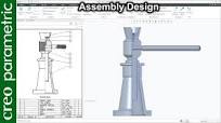 Screw Jack assembly and parts in Creo Parametric (All parts included)