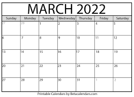 This lunar calendar year will end on january 31st 2022. Free Printable March 2022 Calendar