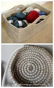 Crochet Rainbow Rope Basket Tutorial Free Pattern Diy Crochet Rope Basket Rope Basket Tutorial Rope Basket