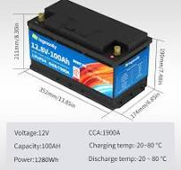 12V 100Ah LiFePO4 Car Start-Stop Lithium Battery CCA1900 BMS Auto Starter  100-20