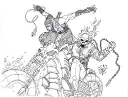 Download picture use the download button {to see|to find out|to view} the full image of mortal kombat c Ghost Rider Coloring Pages To Download And Print For Free