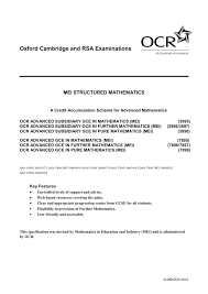 Oxford Cambridge And Rsa Examinations Mei Structured Mathematics