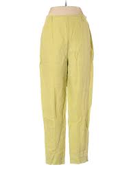 Details About United Colors Of Benetton Women Yellow Linen Pants 44 Italian
