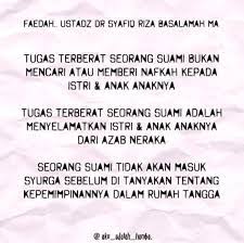 We did not find results for: Mozaik Islam Tugas Terberat Seorang Suami Bukan Mencari Atau Memberi Nafkah Kepada Istri Dan Anak Anknya Tugas Terberat Seorang Suami Adalah Menyelamatkan Istri Dan Anak Anaknya Dari Adzab Neraka Seorang Suami Tidak Akan