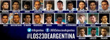 Argentina jugó un total de 52 partidos (18 por eliminatorias, 12 por copa américa, 18 amistosos y 4 • jugadores utilizados: Seleccion Argentina On Twitter Los23deargentina Aca Estan Los 23 Elegidos Entre 40 000 000 De Argentinos Para La Copa Del Mundo De Brasil 2014 Http T Co 2fv66dq6ma