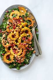 Detox Roasted Delicata Squash Pardina Lentil And Kale Salad With Maple Pear Balsamic Vinaigrette Vegan Recipe Roasted Vegetable Recipes Vegetable Recipes Delicata Squash