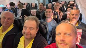 on board the flight to Vienna