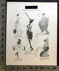 1919 WOMEN FASHION DESIGNER CARTOON NEW YORK REA IRVIN ARTIST ILLUS PRINT  FC4938