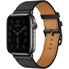 Apple Watch Hermes Gps Cellular 44mm Space Black Stainless Steel Case With Noir Single Tour Apple