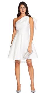 Shine Bright On Your Big Day In This Taffeta One Shoulder Fit And Flare Cocktail Dress By Adrian With Images Fit And Flare Cocktail Dress Cocktail Dress Dresses