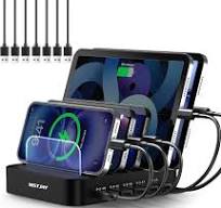 MSTJRY Charging Station for Multiple Devices : 5 Port Multi USB-A Charger  Stations Multi-Device Organizer Charging Dock Designed for iPhone iPad Cell  ...