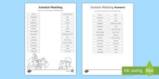 You can choose one of them. Matching Names Of Scientists Worksheet Worksheet