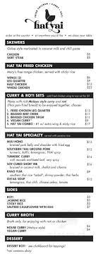 Hat Yai Menu In Portland Oregon Usa