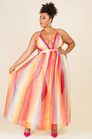 Plus Size Rainbow Maxi Dress Club Cocktail Dresses Plus Size Outfits Cheap Club Dresses