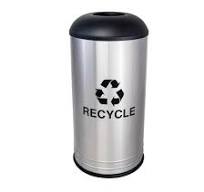 18 Gallon Stainless Steel Recycle Bin RC-1531 D-6 SS BLX BLACK TOP