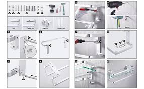 Shop tilebar.com for tiles online or visit our nyc showroom. Kes Bathroom Glass Shelf With Aluminum Towel Bar And Rail Extra 8mm Thick Tempered Glass Rustproof Rectangular Storage Organizer Wall Mount Silver A4127a Amazon Co Uk Diy Tools