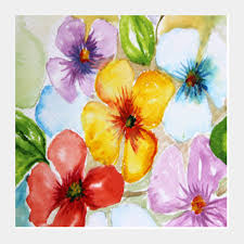 Tropical Watercolor Flowers Spring