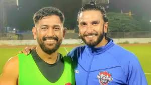 Ms dhoni images 👊🏻 photo & wallpapers 🏏download in one click 🤓. Ipl 2021 Ms Dhoni Hugs Ranveer Singh During Friendly Football Match Watch Video Cricket News Zee News