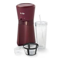 Mr Coffee Iced Coffee Maker With Reusable Tumbler And Coffee Filter Burgundy Iced Coffee Maker Reusable Tumbler Coffee Maker