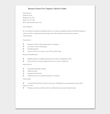 Most candidates who are freshers use the functional resume format instead of the more commonly used chronological resume format. Teacher Resume Template 19 Samples Formats